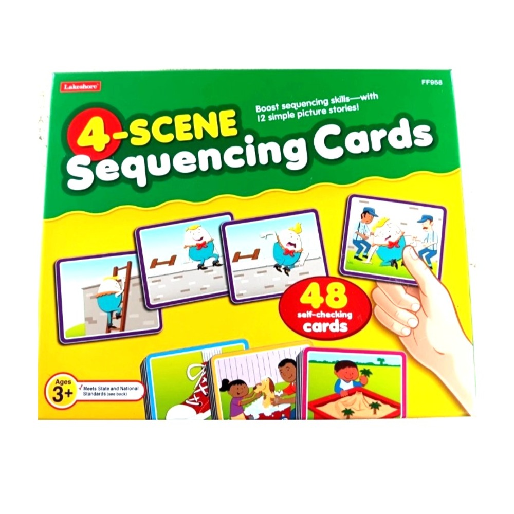 4-Scene Sequencing Cards by Lakeshore Educational Game for Children Ages 3+‎